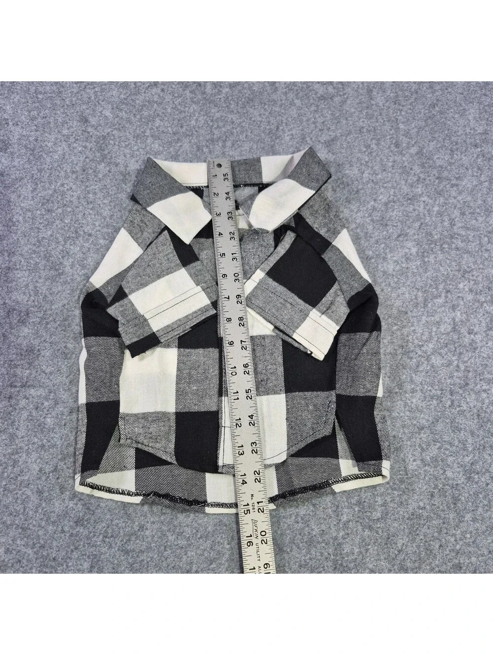New Old Navy Pet Flannel Black & White Checked Christmas Sz Med Cute Puppy
